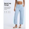 image:imagebaleaf Womens Barrel Pants Petite Travel Casual Pants with PocketsSteel Blue