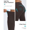 image:imagebaleaf Womens Fleece Lined Leggings with 4 Pockets Thermal Insulated PantsDark Brown