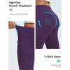 image:imagebaleaf Womens Fleece Lined Leggings with 4 Pockets Thermal Insulated PantsDark Purple