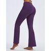 image:imagebaleaf Womens Fleece Lined Leggings with 4 Pockets Thermal Insulated PantsDark Purple