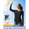 image:imagebaleaf Womens UPF 50 Sun Shirt Long Sleeve V Neck Outdoor  Lightweight UV Protection Quick Dry Breathable Moisture Wicking Ideal for Hiking Running Gym and Daily ActivitiesBlack