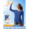 image:imagebaleaf Womens UPF 50 Sun Shirt Long Sleeve V Neck Outdoor  Lightweight UV Protection Quick Dry Breathable Moisture Wicking Ideal for Hiking Running Gym and Daily ActivitiesRoyal Blue