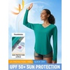 image:imagebaleaf Womens UPF 50 Sun Shirt Long Sleeve V Neck Outdoor  Lightweight UV Protection Quick Dry Breathable Moisture Wicking Ideal for Hiking Running Gym and Daily ActivitiesGreen