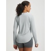 image:imagebaleaf Womens UPF 50 Sun Shirt Long Sleeve V Neck Outdoor  Lightweight UV Protection Quick Dry Breathable Moisture Wicking Ideal for Hiking Running Gym and Daily ActivitiesLight Gray