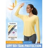image:imagebaleaf Womens UPF 50 Sun Shirt Long Sleeve V Neck Outdoor  Lightweight UV Protection Quick Dry Breathable Moisture Wicking Ideal for Hiking Running Gym and Daily ActivitiesYellow