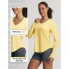 image:imagebaleaf Womens UPF 50 Sun Shirt Long Sleeve V Neck Outdoor  Lightweight UV Protection Quick Dry Breathable Moisture Wicking Ideal for Hiking Running Gym and Daily ActivitiesYellow