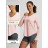 image:imagebaleaf Womens UPF 50 Sun Shirt Long Sleeve V Neck Outdoor  Lightweight UV Protection Quick Dry Breathable Moisture Wicking Ideal for Hiking Running Gym and Daily ActivitiesLight Pink