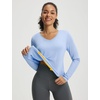 image:imagebaleaf Womens UPF 50 Sun Shirt Long Sleeve V Neck Outdoor  Lightweight UV Protection Quick Dry Breathable Moisture Wicking Ideal for Hiking Running Gym and Daily ActivitiesLight Blue