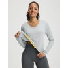 image:imagebaleaf Womens UPF 50 Sun Shirt Long Sleeve V Neck Outdoor  Lightweight UV Protection Quick Dry Breathable Moisture Wicking Ideal for Hiking Running Gym and Daily ActivitiesLight Gray