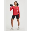 image:imagebaleaf Womens UPF 50 Sun Shirt Long Sleeve V Neck Outdoor  Lightweight UV Protection Quick Dry Breathable Moisture Wicking Ideal for Hiking Running Gym and Daily ActivitiesRed