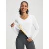 image:imagebaleaf Womens UPF 50 Sun Shirt Long Sleeve V Neck Outdoor  Lightweight UV Protection Quick Dry Breathable Moisture Wicking Ideal for Hiking Running Gym and Daily ActivitiesWhite