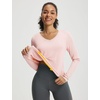image:imagebaleaf Womens UPF 50 Sun Shirt Long Sleeve V Neck Outdoor  Lightweight UV Protection Quick Dry Breathable Moisture Wicking Ideal for Hiking Running Gym and Daily ActivitiesLight Pink