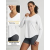 image:imagebaleaf Womens UPF 50 Sun Shirt Long Sleeve V Neck Outdoor  Lightweight UV Protection Quick Dry Breathable Moisture Wicking Ideal for Hiking Running Gym and Daily ActivitiesWhite