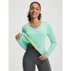 image:imagebaleaf Womens UPF 50 Sun Shirt Long Sleeve V Neck Outdoor  Lightweight UV Protection Quick Dry Breathable Moisture Wicking Ideal for Hiking Running Gym and Daily ActivitiesLight Green