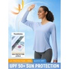 image:imagebaleaf Womens UPF 50 Sun Shirt Long Sleeve V Neck Outdoor  Lightweight UV Protection Quick Dry Breathable Moisture Wicking Ideal for Hiking Running Gym and Daily ActivitiesLight Blue