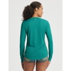 image:imagebaleaf Womens UPF 50 Sun Shirt Long Sleeve V Neck Outdoor  Lightweight UV Protection Quick Dry Breathable Moisture Wicking Ideal for Hiking Running Gym and Daily ActivitiesGreen