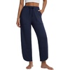 image:imagebaleaf Womens Barrel Pants Petite Travel Casual Pants with PocketsNavy Blue