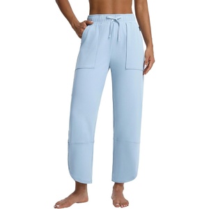 image:imagebaleaf Womens Barrel Pants Petite Travel Casual Pants with PocketsSteel Blue