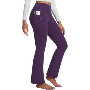 image:imagebaleaf Womens Fleece Lined Leggings with 4 Pockets Thermal Insulated PantsDark Purple