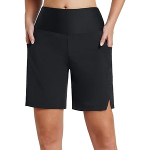 image:imagebaleaf Womens 7 Quick Dry Swim Board Shorts with Liner Black XS