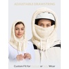 image:imagebaleaf Cold Weather Ski Mask for Women Sherpa Hood BalaclavaIvory White