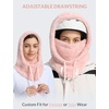 image:imagebaleaf Cold Weather Ski Mask for Women Sherpa Hood BalaclavaLight Pink