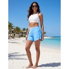 image:imagebaleaf Womens 4 High Waisted Swim Shorts with Zipper PocketsBlue