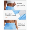 image:imagebaleaf Womens 4 High Waisted Swim Shorts with Zipper PocketsBlue