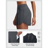image:imagebaleaf Womens 4 High Waisted Swim Shorts with Zipper PocketsDark Gray