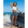 image:imagebaleaf Womens 4 High Waisted Swim Shorts with Zipper PocketsDark Gray