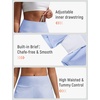 image:imagebaleaf Womens 4 High Waisted Swim Shorts with Zipper PocketsLight Blue