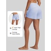 image:imagebaleaf Womens 4 High Waisted Swim Shorts with Zipper PocketsLight Blue