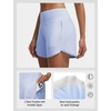 image:imagebaleaf Womens 4 High Waisted Swim Shorts with Zipper PocketsLight Blue