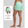 image:imagebaleaf Womens 4 High Waisted Swim Shorts with Zipper PocketsLight Green
