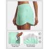 image:imagebaleaf Womens 4 High Waisted Swim Shorts with Zipper PocketsLight Green