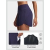 image:imagebaleaf Womens 4 High Waisted Swim Shorts with Zipper PocketsNavy Blue