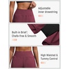 image:imagebaleaf Womens 4 High Waisted Swim Shorts with Zipper PocketsWine Red