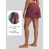 image:imagebaleaf Womens 4 High Waisted Swim Shorts with Zipper PocketsWine Red