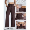image:imagebaleaf Womens Track Pants Straight Leg Soft SweatpantsDark Brown