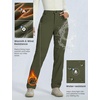 image:imagebaleaf Womens Winter Softshell Pants Fleece Lined Snow PantsArmy Green