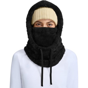 image:imagebaleaf Cold Weather Ski Mask for Women Sherpa Hood BalaclavaBlack