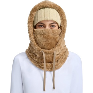 image:imagebaleaf Cold Weather Ski Mask for Women Sherpa Hood BalaclavaBrown