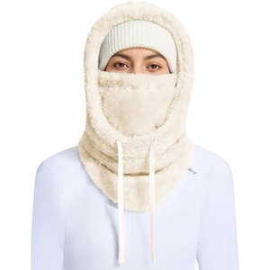image:imagebaleaf Cold Weather Ski Mask for Women Sherpa Hood BalaclavaIvory White