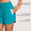image:imagebaleaf Womens 357 Swim Shorts High Waisted Board Quick Dry PocketAqua Blue