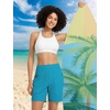 image:imagebaleaf Womens 357 Swim Shorts High Waisted Board Quick Dry PocketAqua Blue