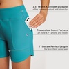 image:imagebaleaf Womens 357 Swim Shorts High Waisted Board Quick Dry PocketAqua Blue
