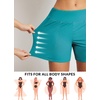 image:imagebaleaf Womens 357 Swim Shorts High Waisted Board Quick Dry PocketAqua Blue