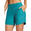 image:imagebaleaf Womens 357 Swim Shorts High Waisted Board Quick Dry PocketAqua Blue