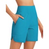image:imagebaleaf Womens 357 Swim Shorts High Waisted Board Quick Dry PocketAqua Blue