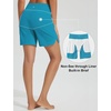 image:imagebaleaf Womens 357 Swim Shorts High Waisted Board Quick Dry PocketAqua Blue